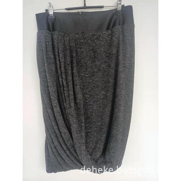 Women's knit pu decro skirt